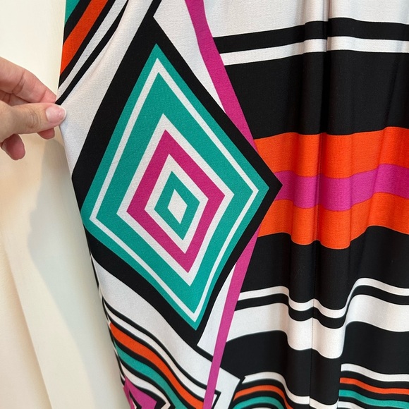 Vintage Y2K Cache Bright Retro Cocktail Party Midi Dress Size 6 Small S - Picture 4 of 11